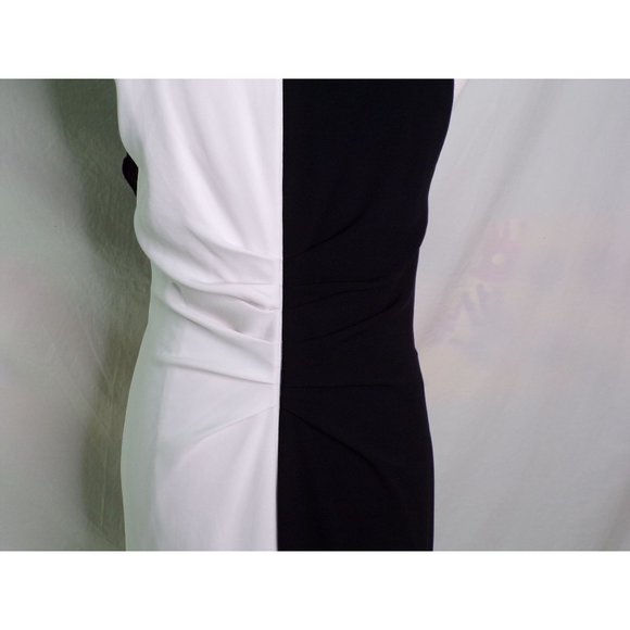 🆕TALBOT RUNHOF Bobbin2 Ruffled ColorBlock Gown Black & White 10 - Picture 16 of 16